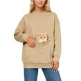 thumbnail image 4 of Hoodie with cat pouch Hoodless Sweatshirt Long Sleeve Pullover With Large Front Pocket For Cats And Small Soft Comfortable Round Neck Shirt, 4 of 9