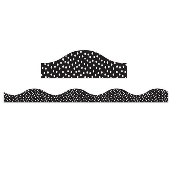 Ashley Productions ASH11425 Magnetic Border - Messy Dots, White