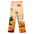 thumbnail image 3 of Autumn Pumpkin Leaves Thanksgiving Pajama Pants Comfortable Elastic Waist Pajamas Fashion Sleepwear Bottoms Plus Size Homewear, 3 of 6