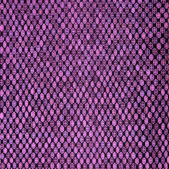 Ahgly Company Indoor Square Abstract Purple Modern Area Rugs, 8' Square