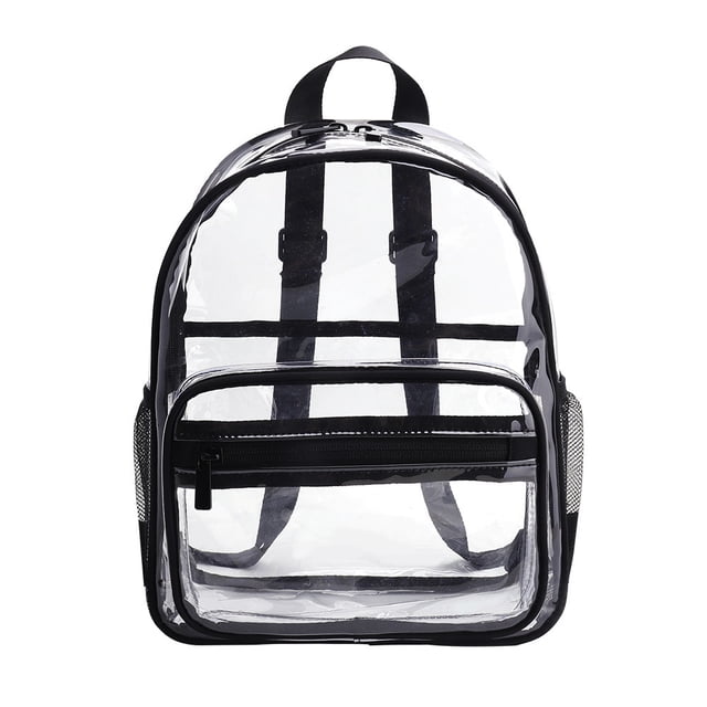 Trendy Dual-Color Transparent PVC Backpack for Men & Women - Waterproof, Spacious Storage for Cosmetics/Travel Essentials, Lightweight & Compact Design, Ideal for Students/Travelers, In-Stock Black