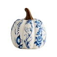 thumbnail image 2 of erdimoy Blue & White Floral Ceramic Pumpkin Decor, Multi‑Size Chinoiserie Fall Pumpkin Tabletop Figurine, Thanksgiving Harvest Season Mantel Shelf Home Ornament, 2 of 6