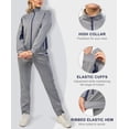 thumbnail image 3 of Women's 2Pc Full Zip Tracksuit, 4 Way Stretch Breathable with Reflective & Zipper Pockets for Gym Running Light Grey 2XL, 3 of 8