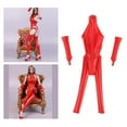 thumbnail image 3 of Mono de piel sintética para mujer, escala 1/6, para figuras de acción de 12 pulgadas, accesorios de ropa rojo, 3 of 9