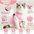 thumbnail image 3 of 1Pc/2Pcs Cat Surgery Recovery Suit Cat Onesie for Cats After Surgery Female Breathable Spay Suit for Abdominal Wound Skin Diseases E-Collar Alternative Wear, 3 of 7