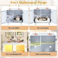 thumbnail image 4 of WRXELAN cat hidden litter box cabinet - RGB color light retro TV cabinet shaped cat house, with stairs, plush toys, leak proof sand walkway and glass door, enclosed cat house, white, 4 of 12