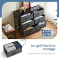 thumbnail image 3 of TV Stand Dresser for Bedroom Kids Room Furniture Coffee Cabinet with Chest of Drawers Metal Frame and Wooden Top for TV,Gray, 3 of 5