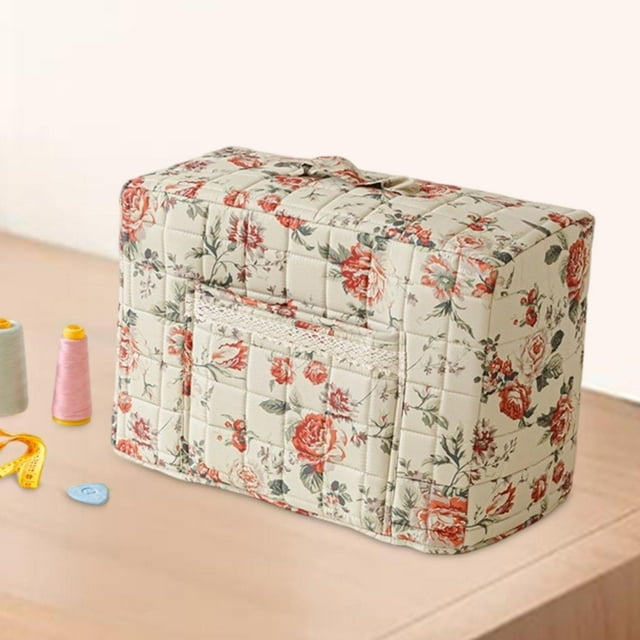 Funda para máquina de coser, funda protectora antipolvo, asa portátil, ligera, con bolsillo de almacenamiento para esquinas y estantes, para estudios Estilo D