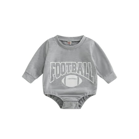 

Jkerther Infant Baby Sweatshirt Rompers Letter Rugby Print Casual Long Sleeve Jumpsuit Fall One Piece for Girl Boy
