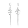 thumbnail image 2 of Lancharmed Women's Earrings Hook Zirconia Double Diamond Tassel Silver Plated Earring Gifts for Women, 2 of 7
