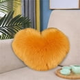 thumbnail image 5 of Faux Wool Heart-Shaped Plush Pillow - Long-Pile Soft Cushion for Living Room Sofa, Bedside, Cute Gift Option, Cozy Material, Adds Warm Ambiance to Home Decor, 15.75*11.81in, Orange, 5 of 6