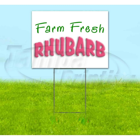 Farm Fresh Rhubarb (18" x 24") Yard Sign, Includes Metal Step Stake