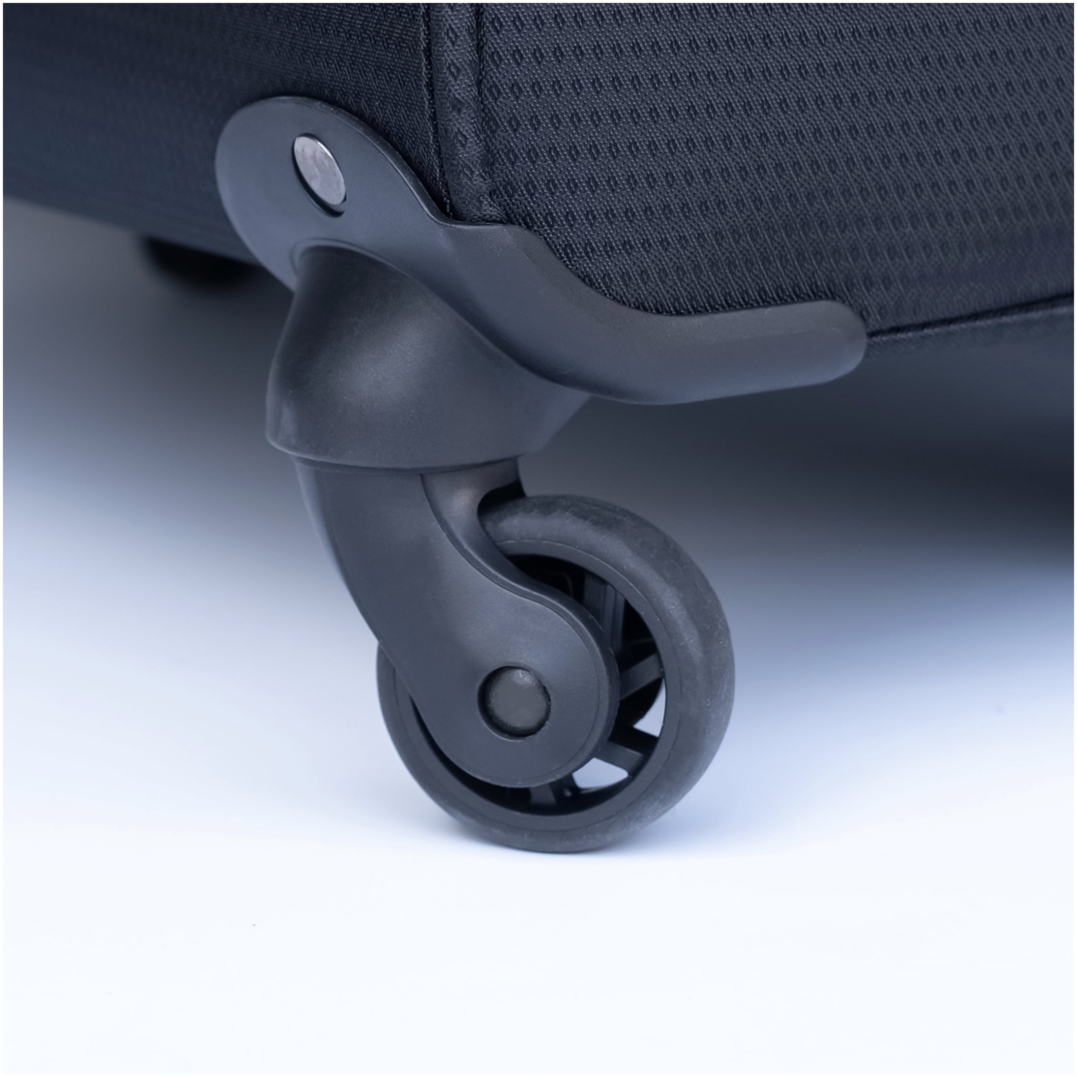 Black Oxford Fabric Suitcase, No Password Lock Lightweight Durable Checked Luggage with 360° Spinner Wheels