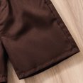 thumbnail image 4 of KPOPLK Toddler Baby Boy Outfit Clothes Baby Short Sleeve Button Up Shirt Shorts Set 2 Piece Summer Clothes(5-6 Years,Brown), 4 of 9