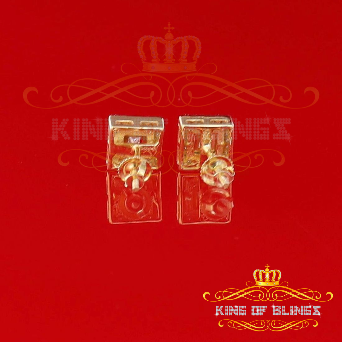 King of Bling's Yellow Aretes Para Hombre 925 Silver 0.25ct Diamond Women's/ Men's Stud Earrings