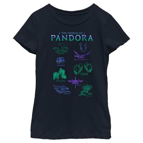 Girl's Avatar The World of Pandora Graphic Tee Navy Blue Small