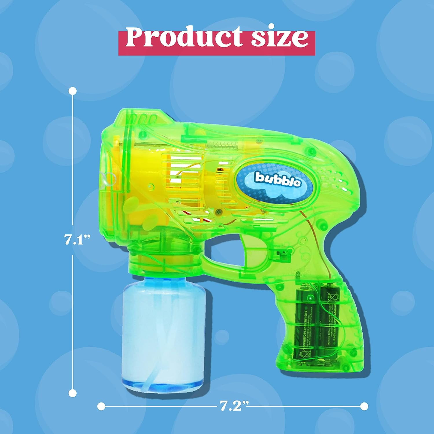 SYNCFUN Bubble Guns for Kids (3-Pack) – Transparent Bubble Blasters with 3 Bottles of Solution, Easter Basket Stuffers & Outdoor Toys