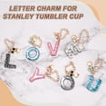 thumbnail image 4 of Charm de letra Uxcell para taza Stanley, accesorios de letra inicial J con lazo en forma de corazón y rhinestone brillante para tazas o otros vasos de agua con asa para mujeres, blanco, 4 of 7