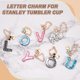 thumbnail image 4 of Charm de Letra Uxcell para Taza Stanley, Accesorios de Letra Inicial I con Lazo en Forma de Corazón y Rhinestone Brillante para Tazas o Otras Botellas de Agua con Asa para Mujeres, Blanco, 4 of 7