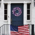 thumbnail image 3 of Pretty Comy July 4th Wreath Artificial Tinsel Star Wreaths Patriotic Wreath for Front Door Festival Garland Decoration Handcrafted Memorial Day Independence Day Decor, 3 of 8