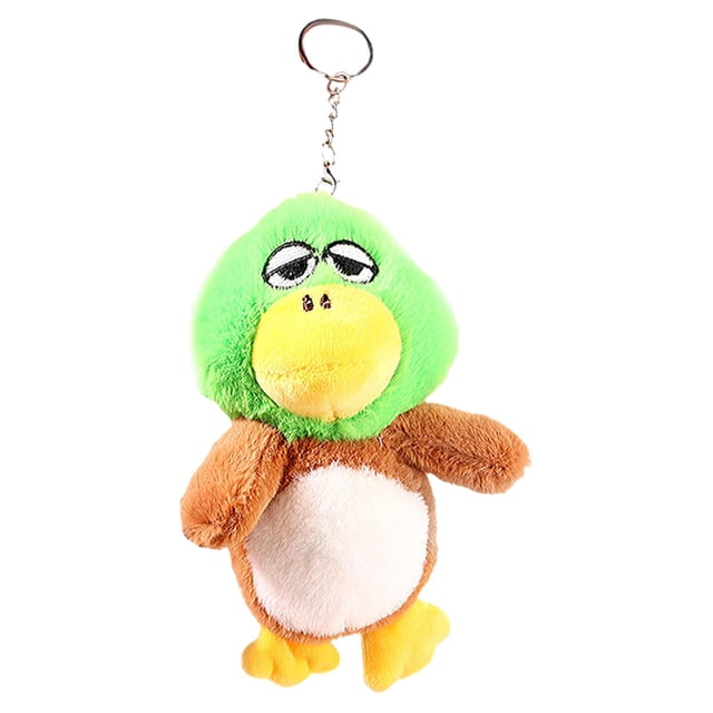 Lindo llavero de peluche de pato que pone huevos, juguete para bolsos, recuerdos de fiesta Marrón Verde