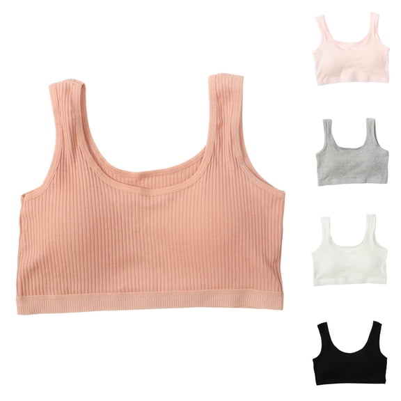 Loopsun 9 to 16 Years Girls Classic Training Bra with Built in Pads Black, 13-14Years