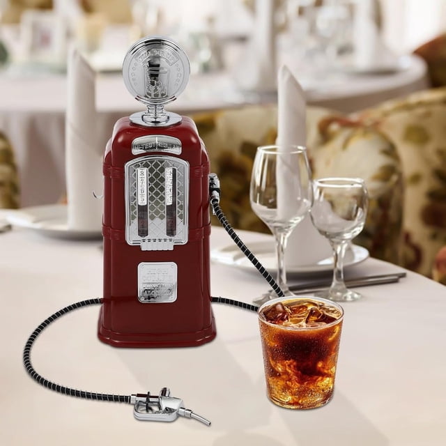 Fiudx Dispensador de Bebidas de Los Locos Años Veinte, Diseño Clásico de Surtidor de Gasolina, Doble Función de Dispensación, Ideal para Fiestas, Decoración de Bar, Tamaño 47,6 X 19,5 X 13,5 Cm, Gran