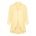 thumbnail image 4 of Stamzod Summer Cardigans for Women Lightweight 3/4 Sleeve Open Front Cardigan Dressy Casual Loose Fit Cover Up Yellow S, 4 of 9