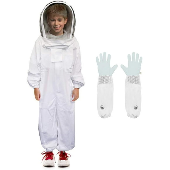 Luwint Ensembles d'Apiculture pour Enfants - Costume Ventilé d'Apiculteur avec Capuche Autoportante pour Enfants (4 Pieds7''-4 Pieds11 Pieds' Hauteur)