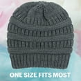 thumbnail image 4 of Ezra Womens Satin Lined Beanies Cable Knitted Slouchy Beanie Hats with Satin Lining Winter Silk Warm Slouch Skull Ski Cap, D.Gray, 4 of 9