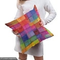 thumbnail image 4 of Ambesonne Abstract Fabric by the Yard Upholstery, Rainbow Colors Squares, 5 Yards, Multicolor, 4 of 4