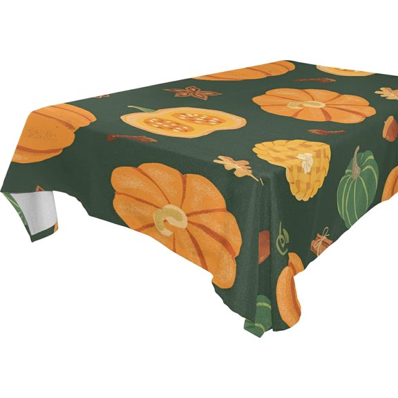 SKYSONIC Thanksgiving Pumpkin Tablecloth Waterproof Washable Polyester Square Table Cover Durable Tablecloth for Kitchen Dining Table Party Decor (60 X 120 Inch)
