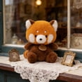 thumbnail image 5 of Red Panda Plush Tabletop Figurine Soft Stuffed Animal Desktop Ornament Cozy Decor for Office Room Bed, 5 of 7