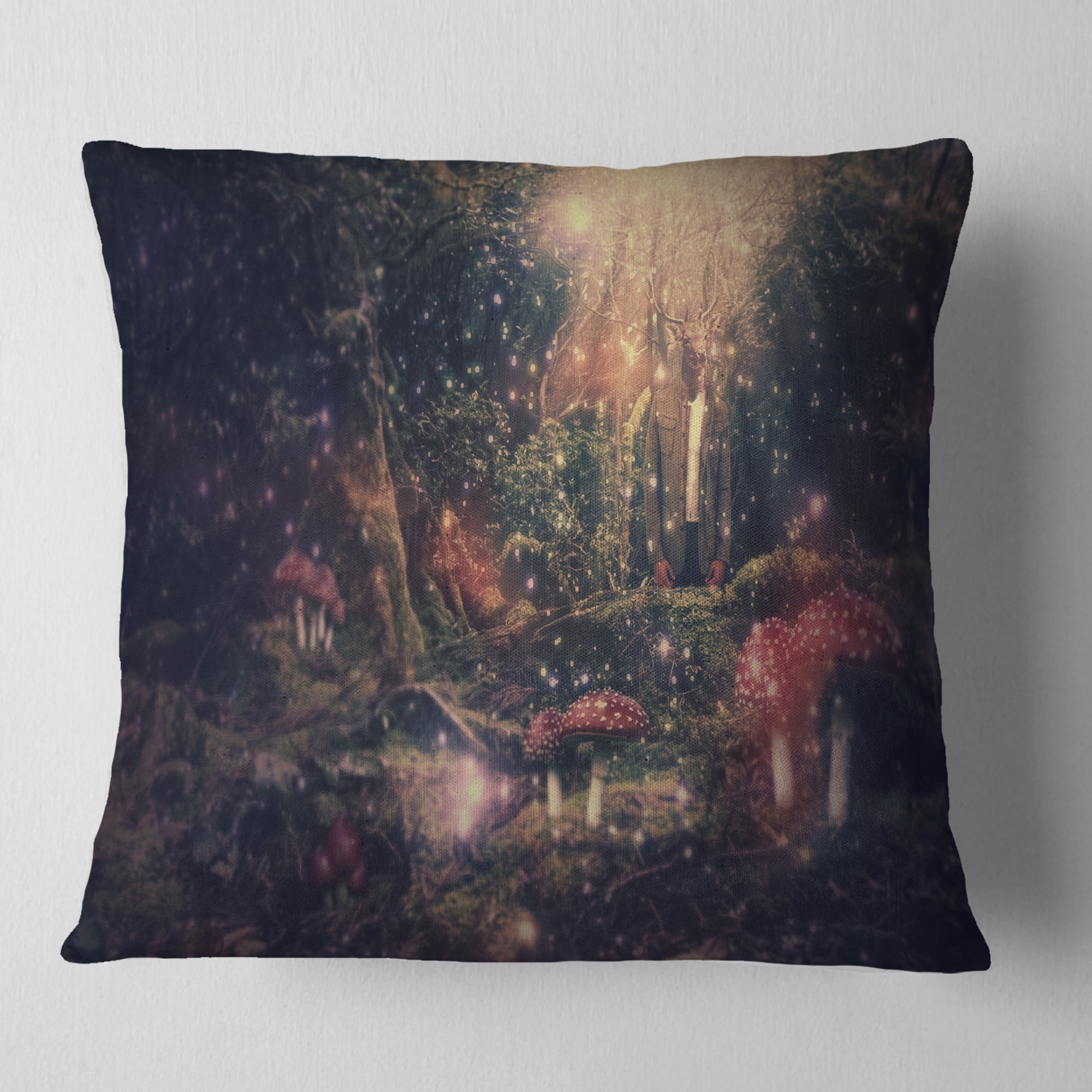 Designart Abstract Collage Art - Abstract Throw Pillow - 16x16