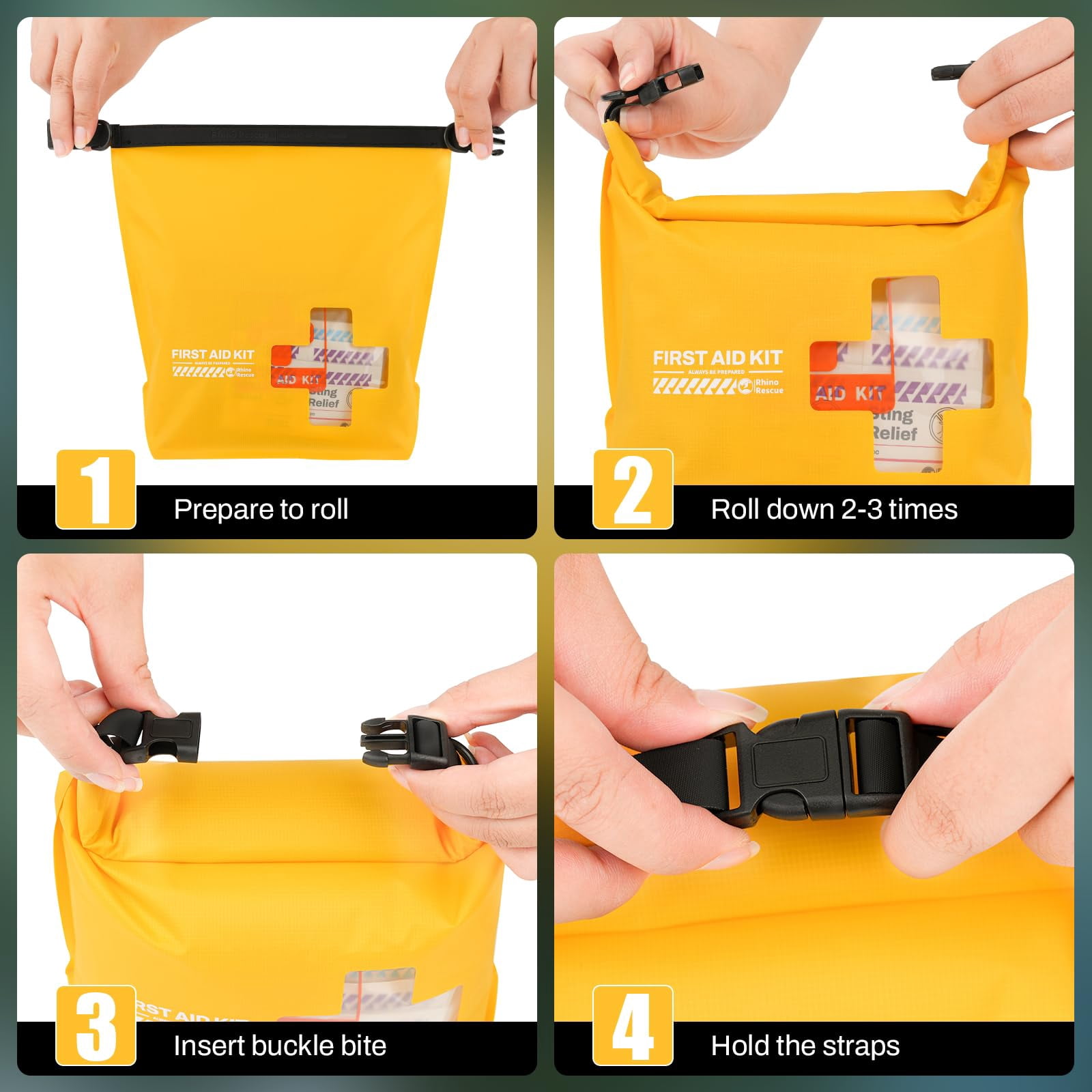 Waterproof Boat First Aid Kit  Lightweight Accessories Dry Bag Emergency Marine Supplies For Outdoor Kayak Fishing Floating Swimming Beach & Camping (yellow)