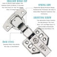 thumbnail image 3 of EcoNesxp Half Cover 110 Degree Stainless Steel Half Cover Soft Frameless Soft Closing Hinge For Kitchen Cabinet Middle Bend Spring Hinge 3D, 3 of 5