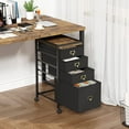 thumbnail image 4 of File Cabinet with Drawers, Mobile Filing Cabinet Rolling Printer Stand Fits A4 or Letter Size, Fabric Vertical File Cabinet with Wheels, Under Desk Storage Cabinet for Home Office, 4 of 9