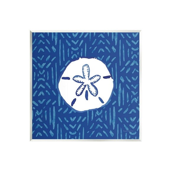 Stupell Industries Sand Dollar Seashell Stripe Pattern Graphic Art Unframed Art Print Wall Art, Design by Mercedes Lopez Charro