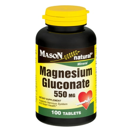 Mason Natural Magnesium Gluconate 550 MG - 100 CT (2 Pk)