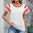 thumbnail image 6 of CaiJunJia Tops Womens Summer Cap Sleeve Tops Casual Crewneck Loose Fit Knit Lightweight Sweater Pullover Top, 6 of 6