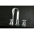 thumbnail image 5 of Kingston Brass Concord Widespread Bathroom Faucet with Satin Nickel Finish and Pop-up Drain, 5 of 6