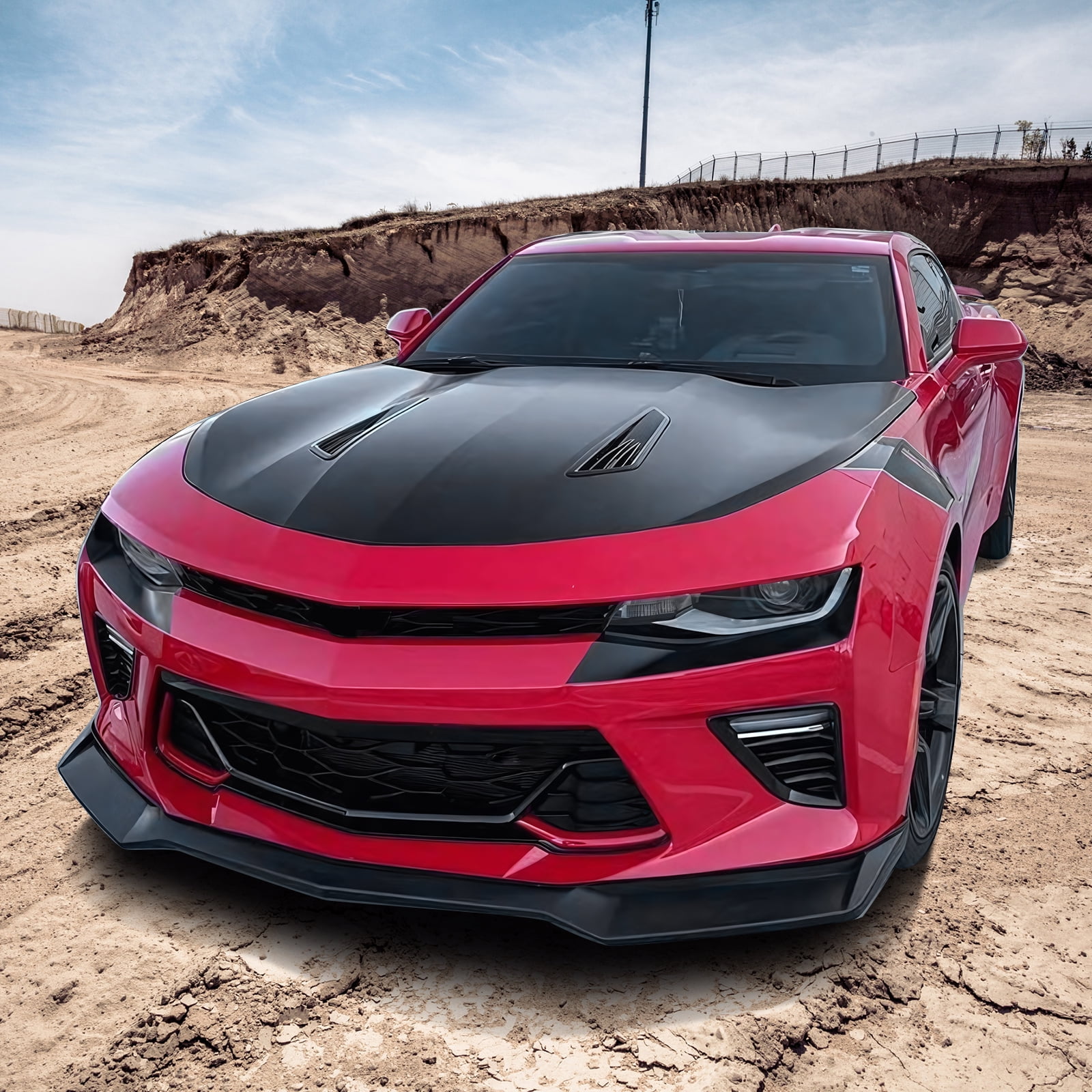 Ikon Motorsports Compatible with 16-18 Chevy Camaro  LT and RS Model Only, ZL1 Style Front Bumper Lip PP