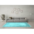 thumbnail image 3 of Ahgly Company Indoor Square Persian Light Blue Traditional Area Rugs, 5' Square, 3 of 4