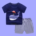 thumbnail image 2 of Fesfesfes Toddler Boys Cartoon Print Pattern Short Sleeve Clothes Summer Two-piece Sute, 2 of 3