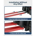 thumbnail image 3 of Telyswee Pallet Fork Extension, 1 Pair Forklift Extension, Load Capacity 5500 LBS, 5.3" Width with Tire Chain, Heavy Duty Alloy Steel Fork Extensions for Forklifts, 3 of 4
