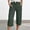 Army Green-02, variant on Womens Summer Capri Soft Lightweight Drawstring Waist Roll Cuff Capri Pants with Side Pockets