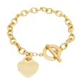 thumbnail image 1 of Brazalete con forma de corazón de acero inoxidable para mujer, 18 cm, 1 of 1