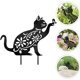 thumbnail image 3 of Estatua de gato metálico silueta de gato decoración de pared de gato de hierro decoración de patio al aire libre decoración de jardín de granja (negro) Penghui Liu 9024719193441, 3 of 5