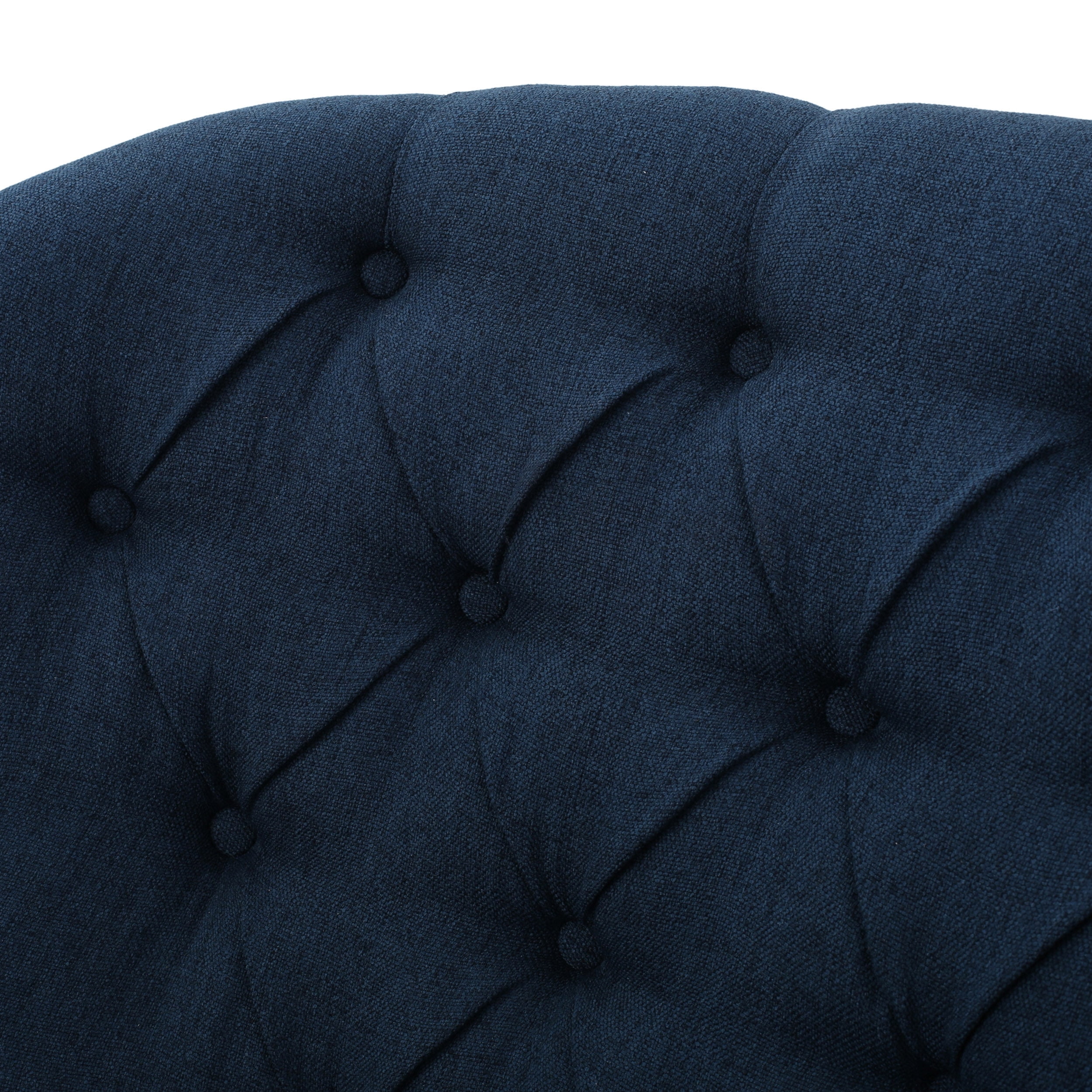 Noble House Tanner Tufted Fabric Club Accent Chair, Dark Blue