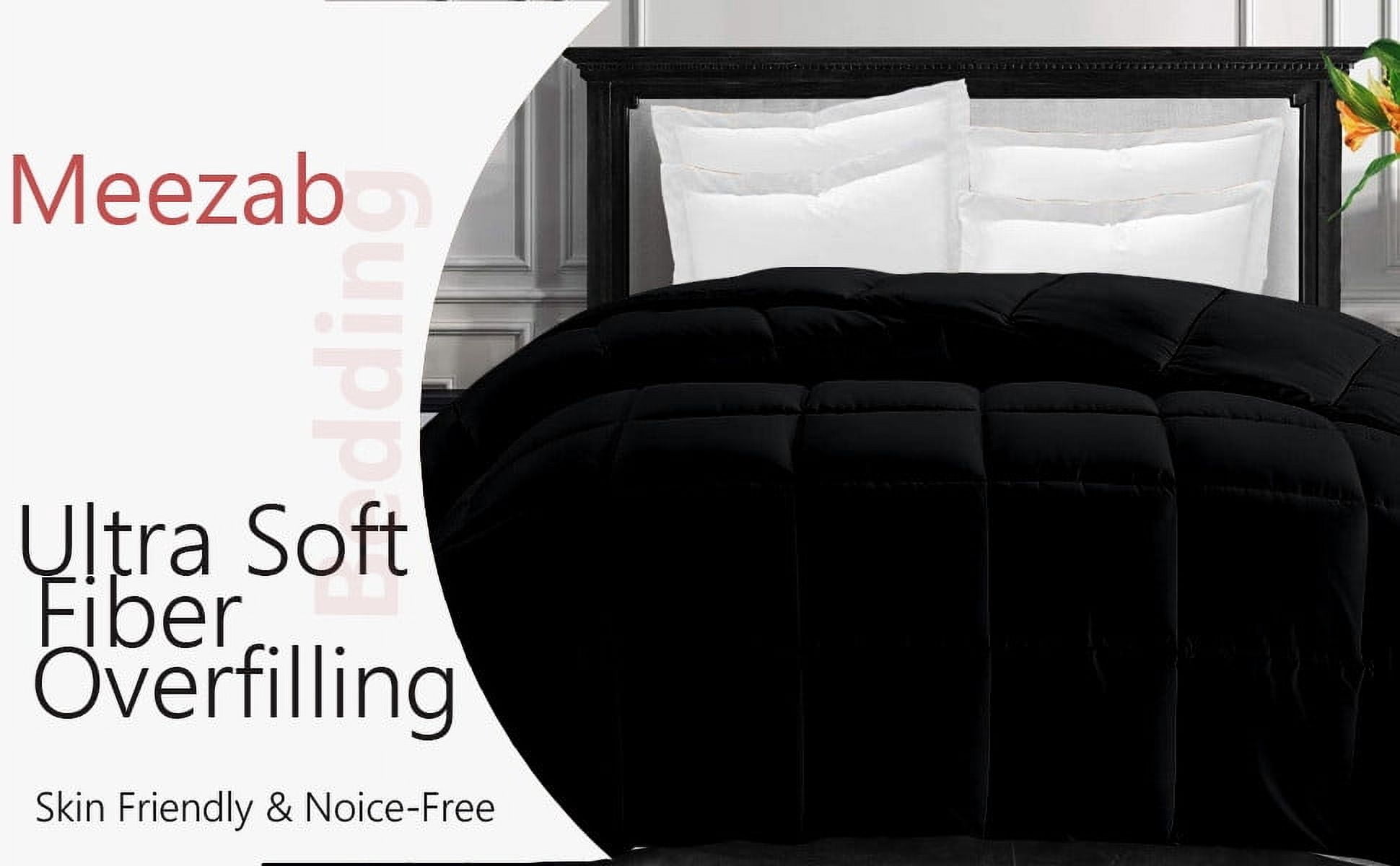 All-Season Super Soft and Luxury Comforter Alaskan King 136 by 120 inch Black Solid| 400 GSM, Microfiber | 1 Piece Quilted Box Comforter Set